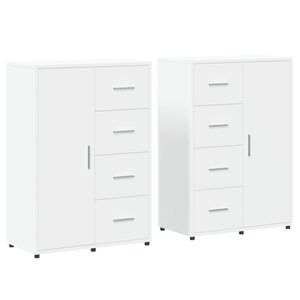 vidaXL Buffets 2 Pièces blanc 60x31x84 cm bois d'ingénierie