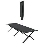 vidaXL Lit de Soleil Pliant avec Sac de Transport Noir en Tissu Oxford 600D