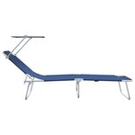 vidaXL Transat 2-personne 2 Pièces Bleu 58 x 188 x 77cm tissu