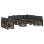 vidaXL Ensemble de canapé de jardin 10 Pièces Gris polyrotin