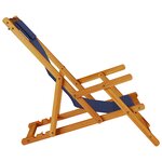 Chaises de plage pliantes vidaXL 2 Pièces en bois d'acacia bleu et Textilène