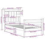 vidaXL Lit bibliothèque sans matelas 90x200 cm bois de pin massif