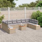 vidaXL Ensemble de canapé de jardin 11 Pièces beige et gris clair