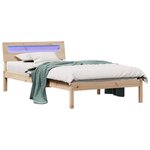 vidaXL Cadre de lit avec tête de lit Marron 90 x 190 cm Pin massif
