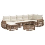 vidaXL Ensemble de canapé de jardin 8 Pièces Beige et blanc crème