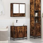 vidaXL Ensemble de meubles de salle de bain 2 Pièces Chêne fumé