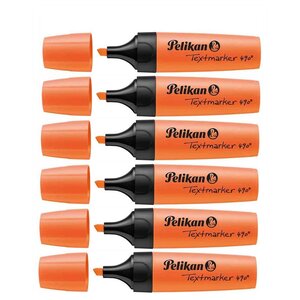 Surligneur Textmarker 490 Pte biseautée 1 - 5 mm Orange fluo x 2 PELIKAN