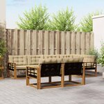 vidaXL Ensemble de canapés d'extérieur 7 pc Naturel et Beige