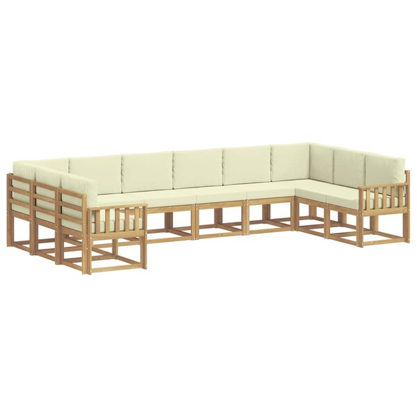 vidaXL Ensemble de canapés d'extérieur 10 pc Blanc et crème