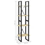 vidaXL Bibliothèque à 4 niveaux 40x30x140 cm Bois de pin massif