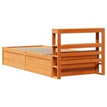 vidaXL Cadre de lit avec tête de lit cire marron 75x190 cm bois de pin