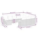 vidaXL Salon de jardin 11 Pièces avec coussins gris résine tressée