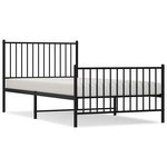 vidaXL Cadre de lit métal sans matelas et pied de lit noir 100x200 cm