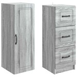 vidaXL Ensemble de Meubles 2 Pièces Sonoma gris 33 x 34 5 x 87 cm