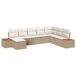 vidaXL Ensemble de canapé de jardin avec coussin 8 Pièces beige et crème