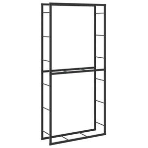 vidaXL Portant de bois de chauffage noir 100x30x209 cm acier