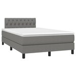 vidaXL Sommier à lattes de lit avec matelas gris foncé 120x190cm tissu