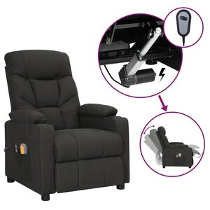vidaXL Fauteuil électrique de massage Noir Tissu