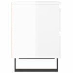 vidaXL Tables de chevet 2 Pièces blanc brillant 40x35x50 cm