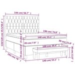 vidaXL Sommier à lattes de lit avec matelas Taupe 140x190 cm Tissu