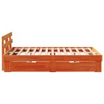 vidaXL Cadre de Lit avec Tiroirs Marron Ciré 140x190 cm Bois de Pin Massif
