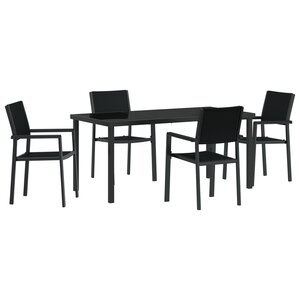 vidaXL Ensemble de dîner de jardin de 4 pièces Noir