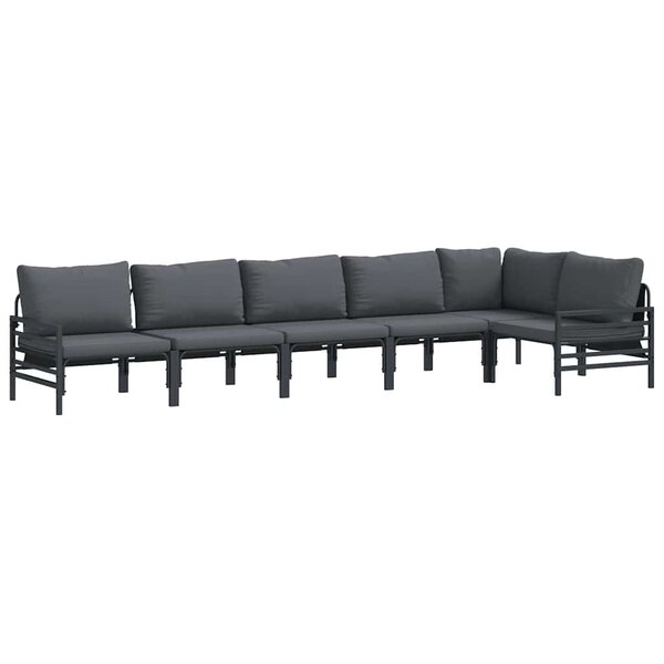 vidaXL Ensemble de canapé de jardin Anthracite Acier
