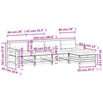 vidaXL Salon de jardin 5 Pièces avec coussins Bois de pin massif