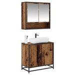vidaXL Ensemble de mobilier de salle de bain 2 Pièces Bois Ancien