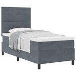 Lit à ressorts vidaXL avec matelas gris foncé 100x200 cm en velours
