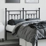 vidaXL Tête de lit de remplacement métal noir 120 cm