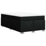 vidaXL Sommier à lattes de lit avec matelas Noir 120x200 cm Tissu