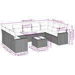 vidaXL Salon de jardin 10 Pièces avec coussins gris résine tressée