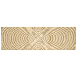 vidaXL Tapis Naturel et Blanc 60 x 300 cm Jute