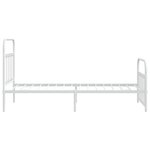 vidaXL Cadre de lit métal avec tête de lit/pied de lit blanc 100x190cm
