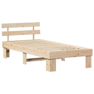 vidaXL Cadre de lit avec tête de lit Marron 80 x 200 cm