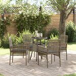 vidaXL Ensemble de Salle à Manger de Jardin 5 Pièces Gris Poly Rattan