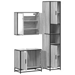vidaXL Ensemble de meubles de salle de bain 3 Pièces Sonoma gris