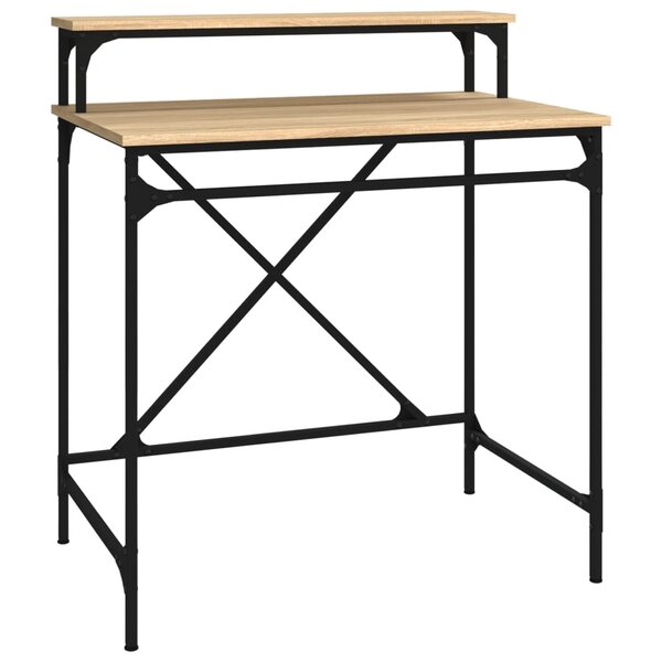 vidaXL Bureau chêne sonoma 80x50x90 cm bois d'ingénierie et fer