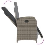 vidaXL Ensemble de bistro 3 Pièces avec coussins gris résine tressée