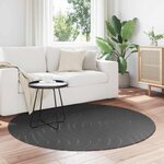 vidaXL Tapis de surface Rond HUARTE Anthracite Ø 200 CM Polyester