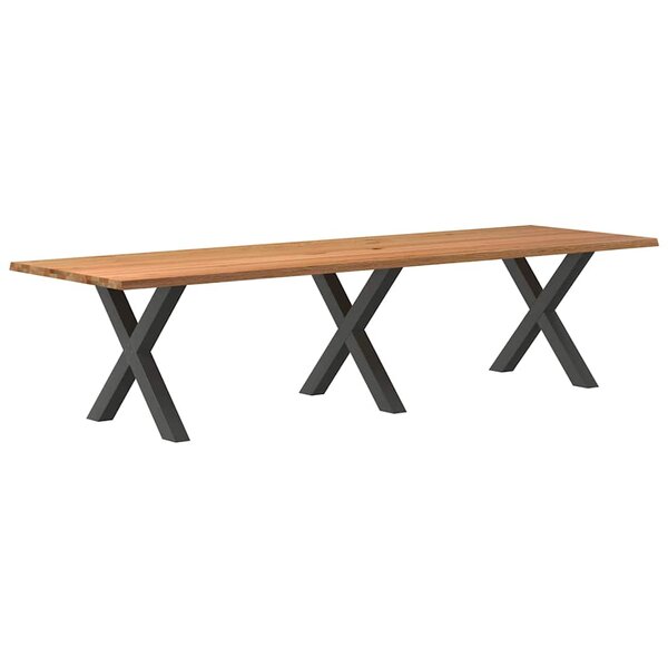 vidaXL Table à manger marron clair bois de chêne massif rectangulaire