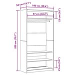 vidaXL Garde-robe chêne artisanal 100x50x200 cm bois d'ingénierie