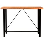 vidaXL Ensemble de bar 7 Pièces Bois d'acacia solide et cuir véritable