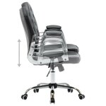 Chaise fauteuil siège de bureau informatique étude pivotante similicuir noir 02_0024055