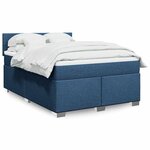 vidaXL Sommier à lattes de lit avec matelas Bleu 140x190 cm Tissu