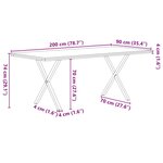 vidaXL Table à manger marron clair bois de chêne massif rectangulaire
