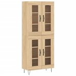 vidaXL Buffet haut Chêne sonoma 69 5x34x180 cm Bois d'ingénierie