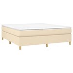vidaXL Sommier à lattes de lit avec matelas Crème 160x200 cm Tissu