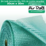 Lot de 20  rouleaux de film bulle d'air recycle largeur 50 cm x longueur 50 mètres - gamme air'roll green de la marque enveloppebulle